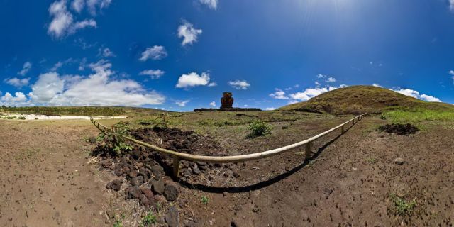 Anakena is a white coral sand beach in Rapa Nui National Park on Rapa Nui (Easter Island)